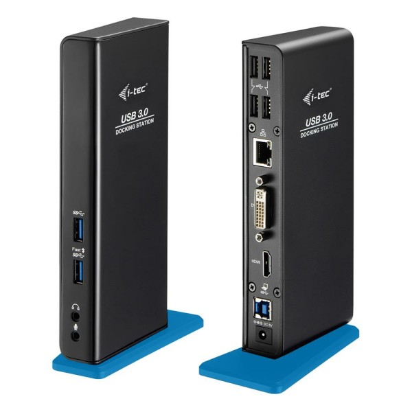 i-tec USB 3.0 Dual Docking Station + USB Charging Port HDMI DVI Full HD Gigabit Ethernet