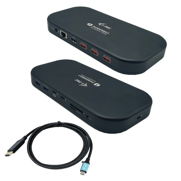 i-tec Thunderbolt 3/USB-C Dual 4K Docking Station + USB-C zu DP Kabel 1,5 m + Power Delivery 60W